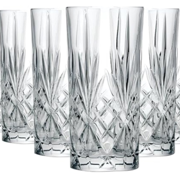 Set of 2 Crystal Drinking Glasses, Melodia, 12 ounce - Picture 7 of 8